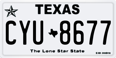 TX license plate CYU8677