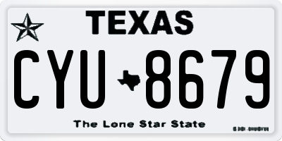 TX license plate CYU8679