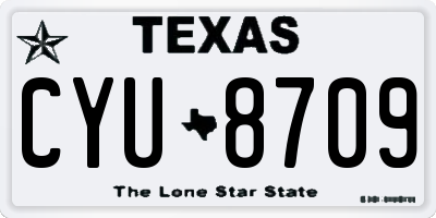 TX license plate CYU8709