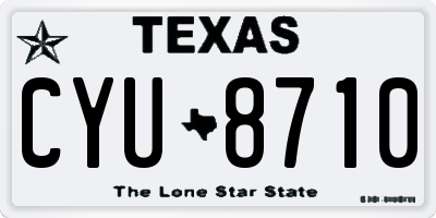 TX license plate CYU8710