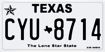 TX license plate CYU8714