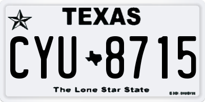 TX license plate CYU8715