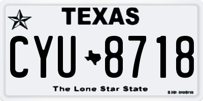 TX license plate CYU8718
