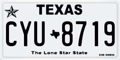 TX license plate CYU8719
