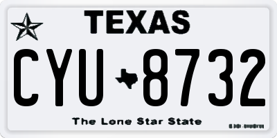 TX license plate CYU8732