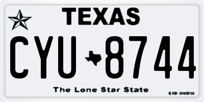 TX license plate CYU8744