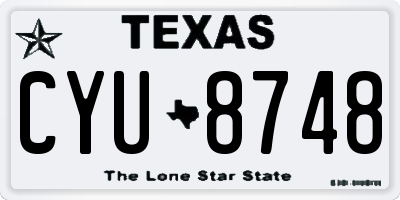 TX license plate CYU8748