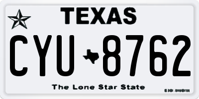 TX license plate CYU8762
