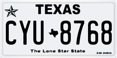 TX license plate CYU8768