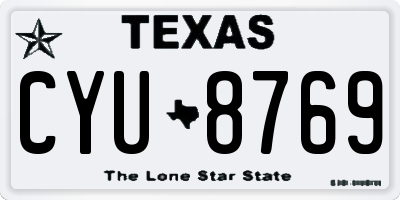 TX license plate CYU8769