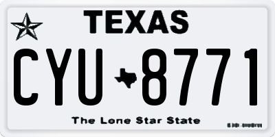 TX license plate CYU8771