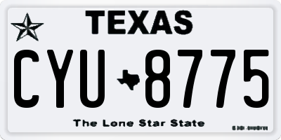 TX license plate CYU8775