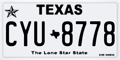 TX license plate CYU8778