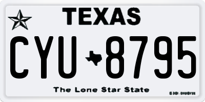 TX license plate CYU8795