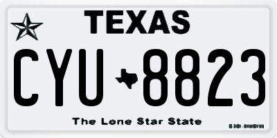 TX license plate CYU8823