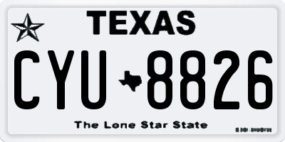 TX license plate CYU8826