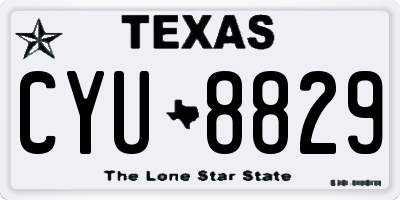 TX license plate CYU8829