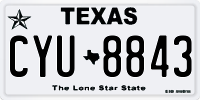 TX license plate CYU8843