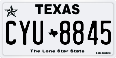 TX license plate CYU8845
