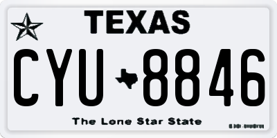 TX license plate CYU8846
