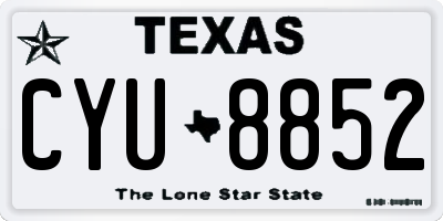 TX license plate CYU8852
