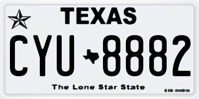 TX license plate CYU8882