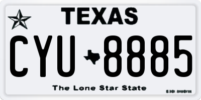 TX license plate CYU8885