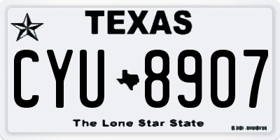 TX license plate CYU8907