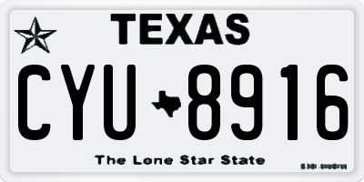 TX license plate CYU8916