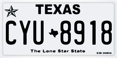 TX license plate CYU8918