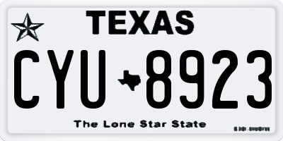 TX license plate CYU8923