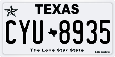 TX license plate CYU8935