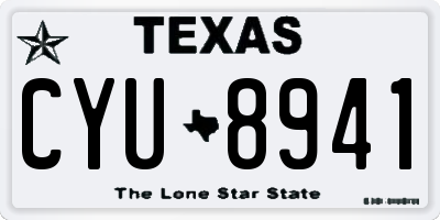 TX license plate CYU8941