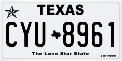 TX license plate CYU8961