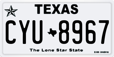 TX license plate CYU8967
