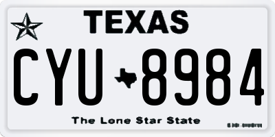 TX license plate CYU8984