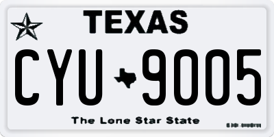 TX license plate CYU9005