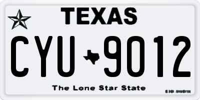 TX license plate CYU9012