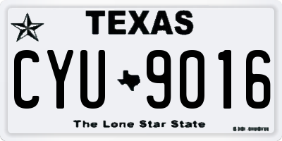 TX license plate CYU9016