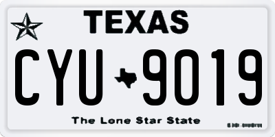 TX license plate CYU9019