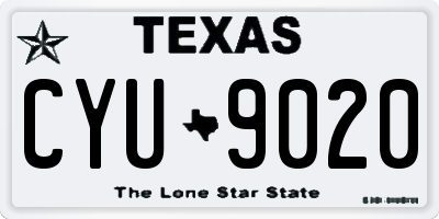 TX license plate CYU9020