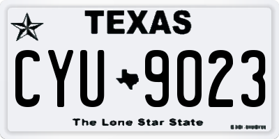 TX license plate CYU9023