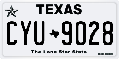 TX license plate CYU9028