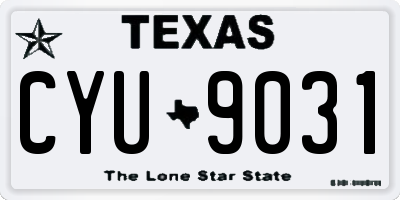 TX license plate CYU9031