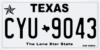 TX license plate CYU9043