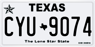 TX license plate CYU9074