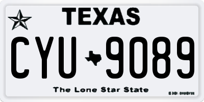 TX license plate CYU9089