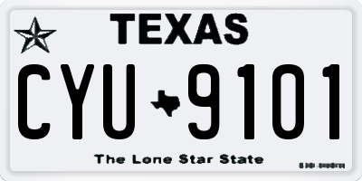 TX license plate CYU9101