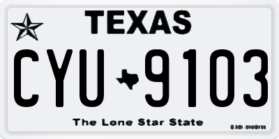 TX license plate CYU9103
