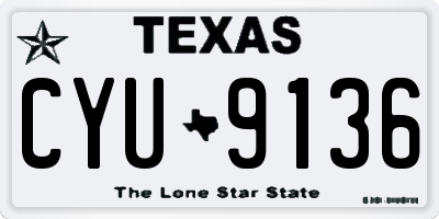 TX license plate CYU9136